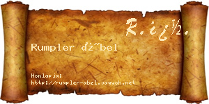 Rumpler Ábel névjegykártya