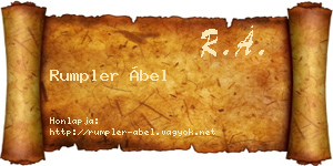 Rumpler Ábel névjegykártya